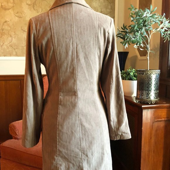 Women Double Breasted Trench Jacket With Lapel Collar, Small - Picture 7 of 12